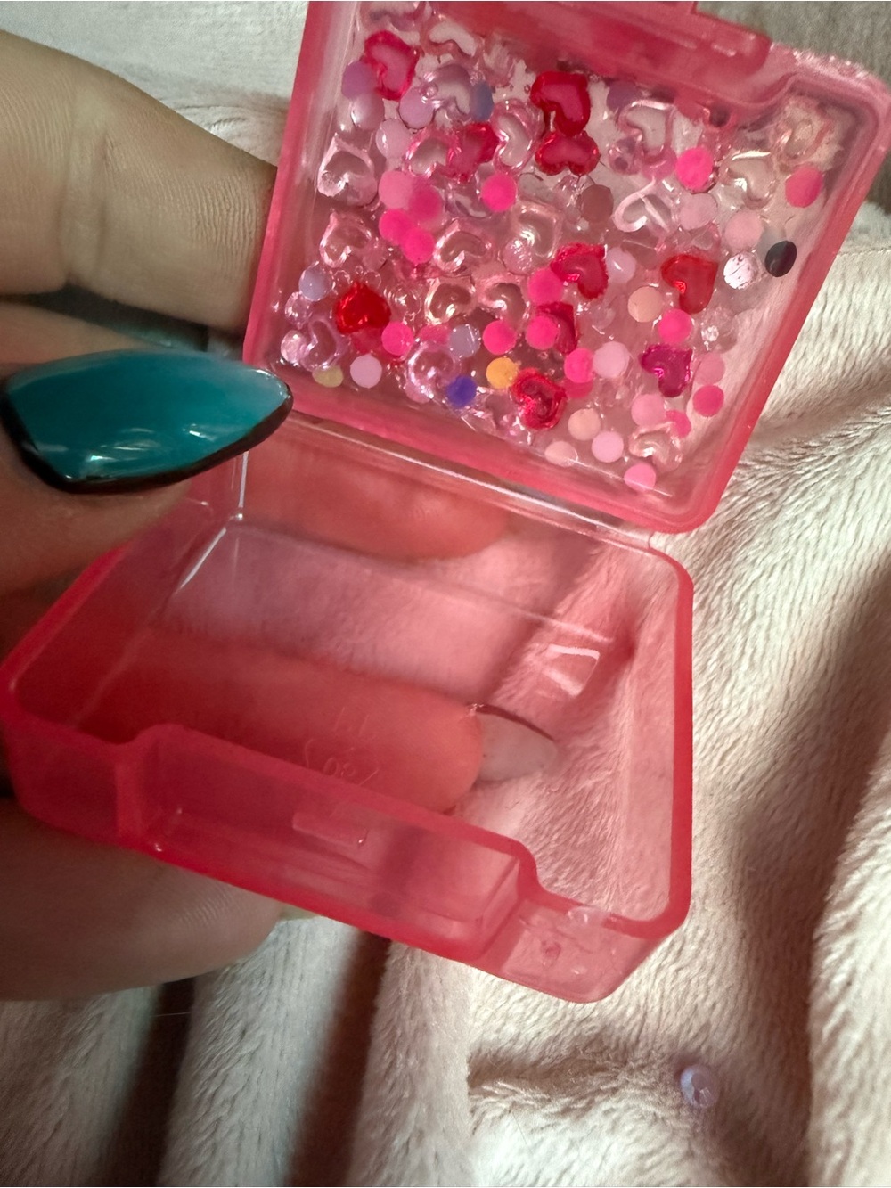 Pink Decorative Phone Accessory Case with Sequins